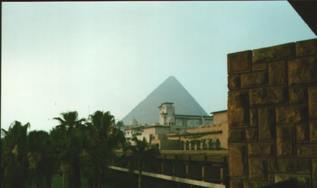 The Cheops Pyramid, as seen from my hotel balcony