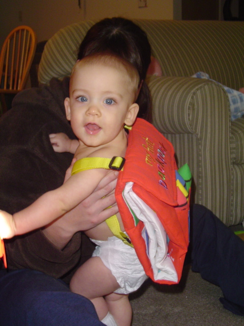 Jacob loves his new personalized backpack!